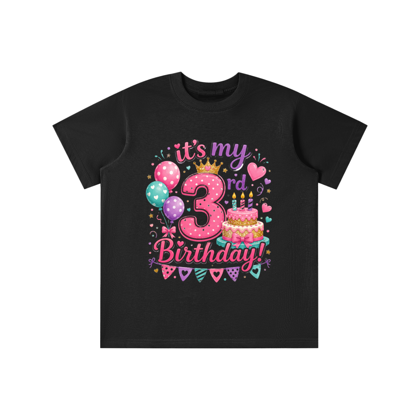 Camiseta de 3er cumpleaños para niña