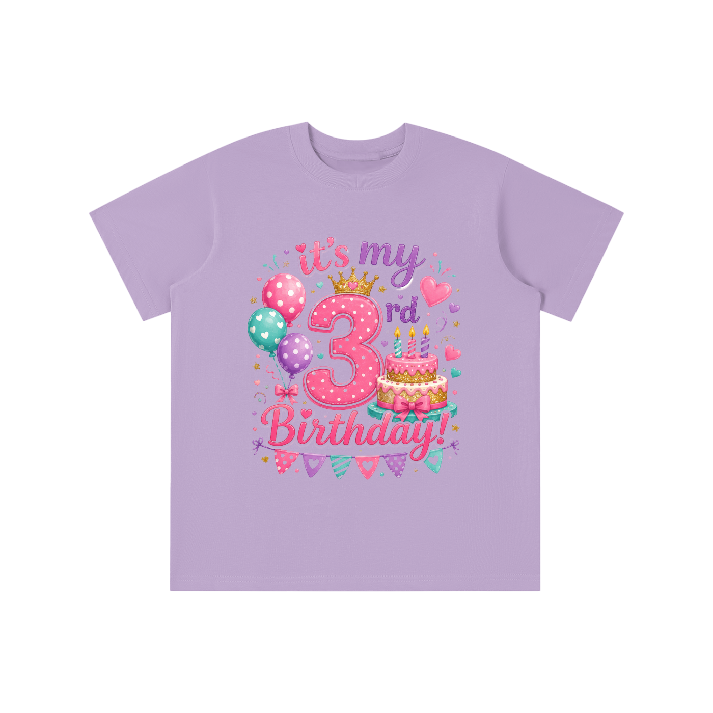 Camiseta de 3er cumpleaños para niña
